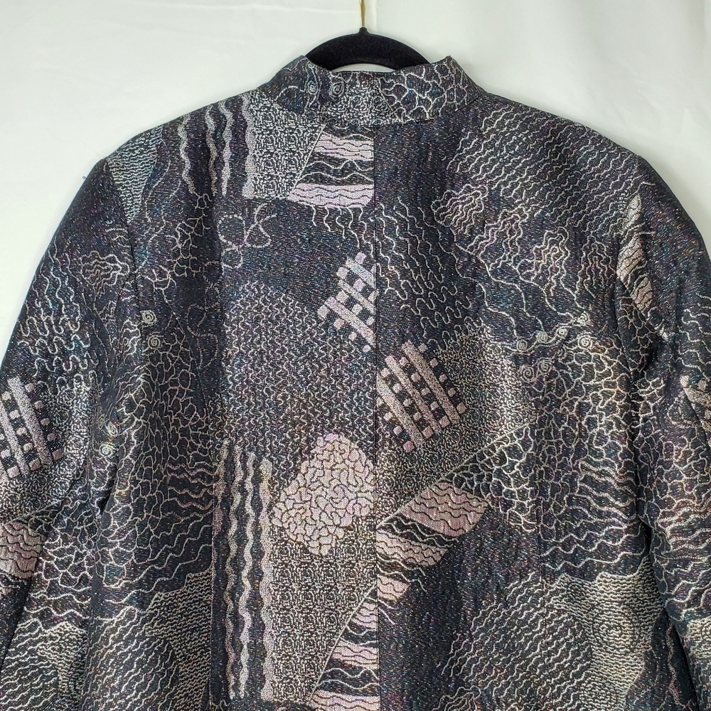 Chico's Lizbeta Metallic Patchwork Jacket Size L … - image 5
